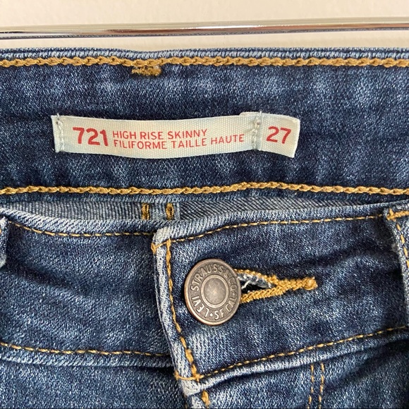 Levi's 721 High Rise Skinny Jeans Size 27 - Picture 4 of 7